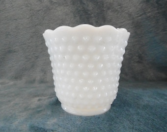 Fenton Hobnail White Milk Glass Plant Pot - 1940s