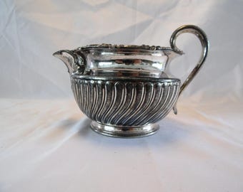 Fluted and Flared Rim Silver Plated Milk Jug 1880