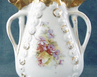 19th Century double handled German Bud Vase