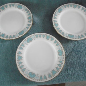 Noritake Bluetide 2256 side plates x 3 1970s