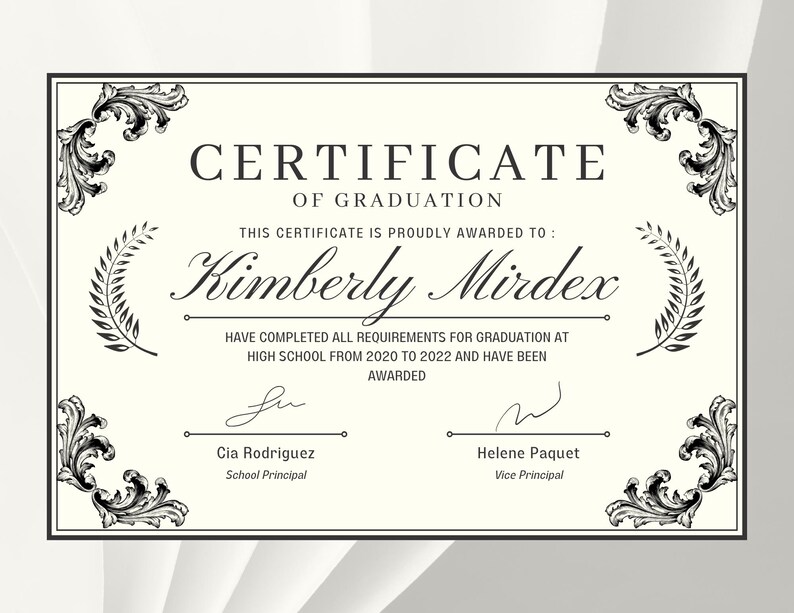 Grads Imagepdf Digital Certificate of Graduation, Customizable PDF Document for ...