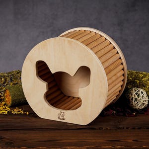 Wood House for Chinchilla, Degu, Rats - Perfect Cage Hide & Toys. wooden accessories for rodents