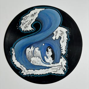 Vinyl Record Art- Wave Painting