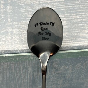 Premium Personalized Stainless Steel Spoon Custom Engraved Kitchen Utensil Unique Gift Idea Fathers Day Anniversary, Kitchen Wear, Custom name Spoon, Vintage Laser Engraved coffee spoons, Great gift for grandparents, Good Morning Grandma, Spoon
