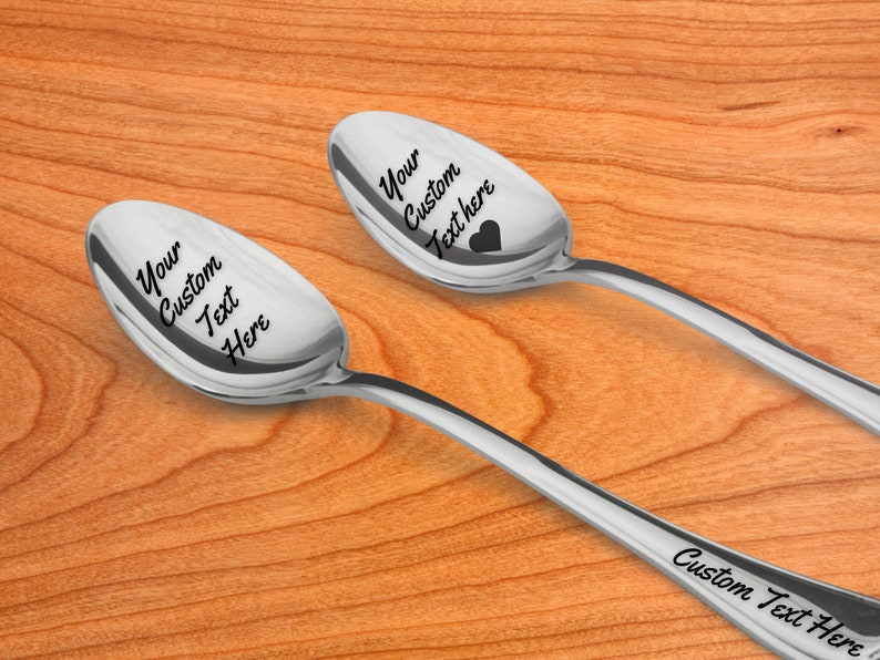 Custom Engraved Spoon with text or logo, Personalized Spoon, Engraved text, logo or emoji, Personalized cutlery, Custom Flatware,Custom Engraved Spoon, Father, Spoon Me, tea, Happy Birthday, Grandpa Ice Cream Spoon, Emoji Engraved Spoon