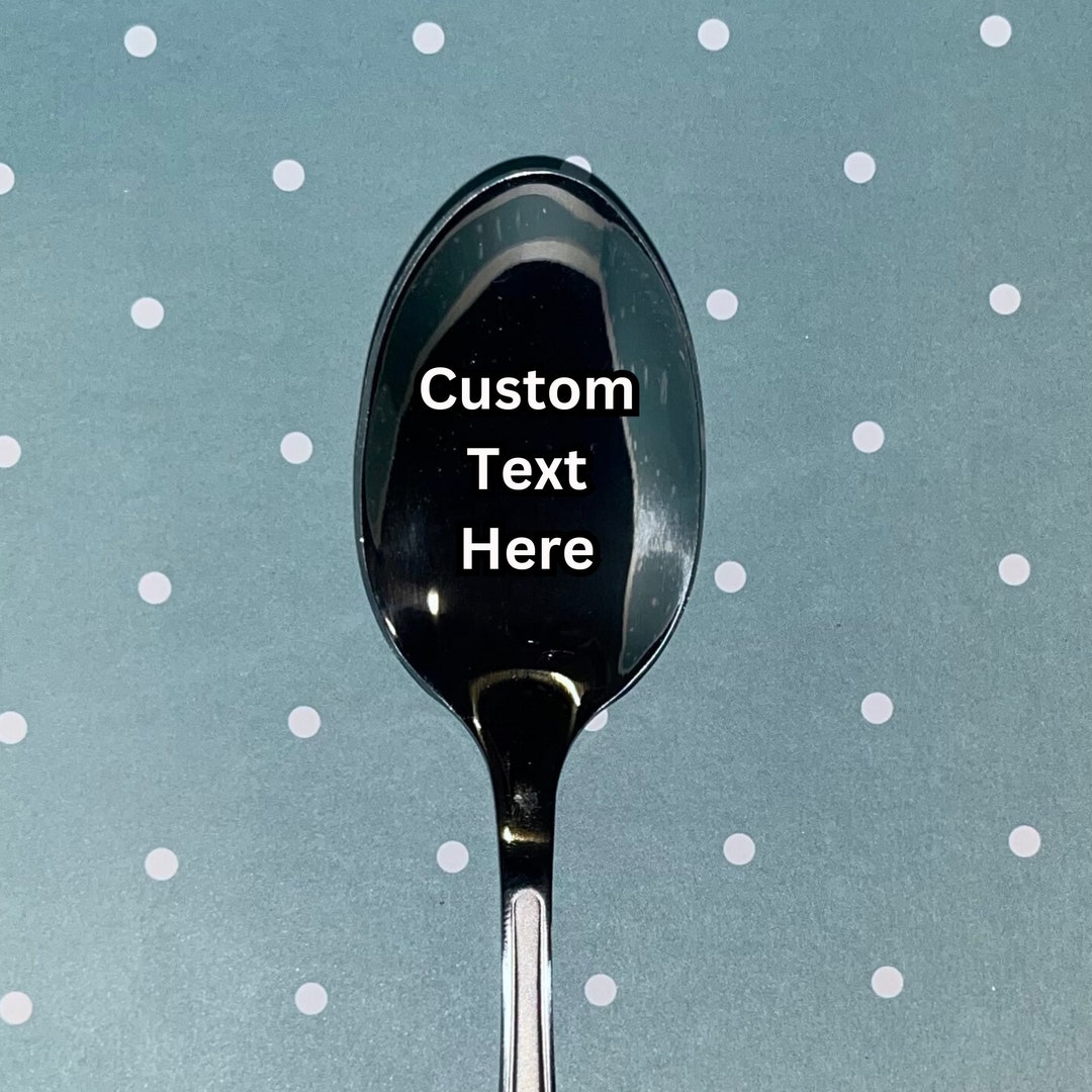 Spoon Text Custom Engraved Spoon, Stainless Steel, Custom Text Spoons, Unique Gift ...