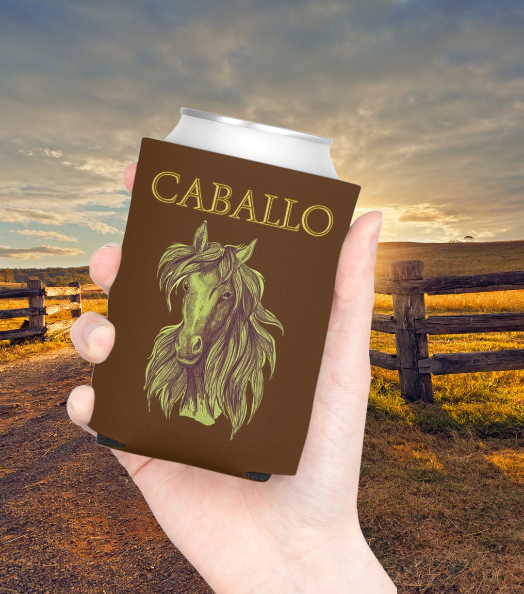 Brown Caballo Can Cooler Horse Can Cooler Mexican Can Cooler Spanish