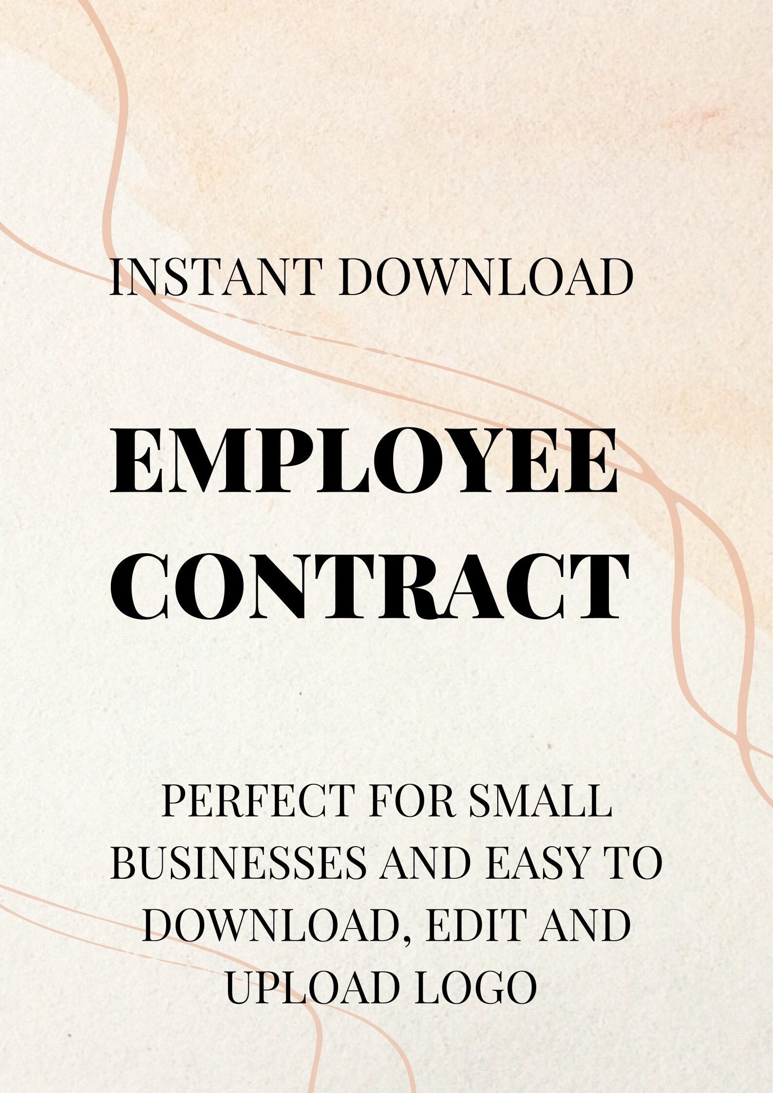 Employee Contract Instant Download and Easy Edit to Tailor - Etsy