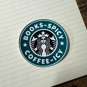 Books Spicy Coffee Icy Sticker: Waterproof Vinyl Decal