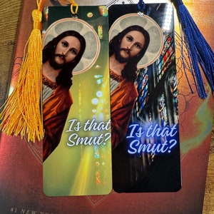 Funny Jesus Bookmark: &#39;Is That Smut?&#39; Humorous Metal Reading Accessory