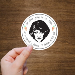 Pegatina de Dorothy Zbornak: Serie de televisión Golden Girls, helado, delito grave