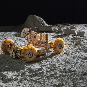 NASA Moon Rover Model Kit - UGears 3D Puzzle DIY Wooden Model for Space Enthusiasts, Gift for Boys, Men Mechanical Toy