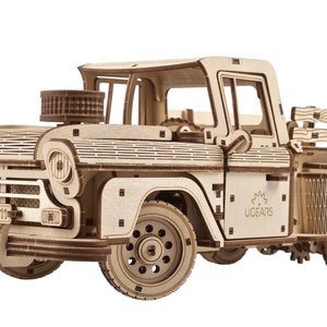 Pickup Lumberjack DIY 3d mechanical wooden model kit - UGEARS Vehicle Art Car Model 70171 Wooden Puzzle Truck Lumberjack the 1950s Truck