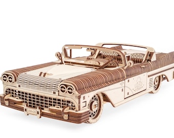 Dream Cabriolet vm-05 DIY 3D Mechanical Wooden Puzzle Model Kit UGEARS Vehicle Art Car Model Working Model Gear Father's Day Gift