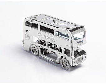 Cute Double Decker - Model building gift idea, metal kit collectibles Metal construction sets toy