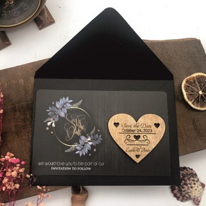 Hout Save the Date, Custom Save the Date, Save the Date Magnet, huwelijksuitnodiging, Save the Date, houten uitnodiging