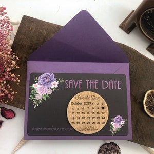 Save the date, Save the date circle, Wood Calendar Save The Date, Calendar Engagemend Magnet, Magnet Save the Date, unique save the date