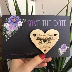 Herz Form Magnet, Boho Herz Frühling, Save The Date Magnet, Save The Date Karte, Save the Date Karte, Holz Save the Date, Kundenspezifische Hochzeit