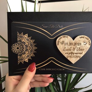 Moderno Save the date, Mandala Save the Date, Mandala Cards, Black Save the Date Card, Custom Save the Date, idea regalo per la sposa