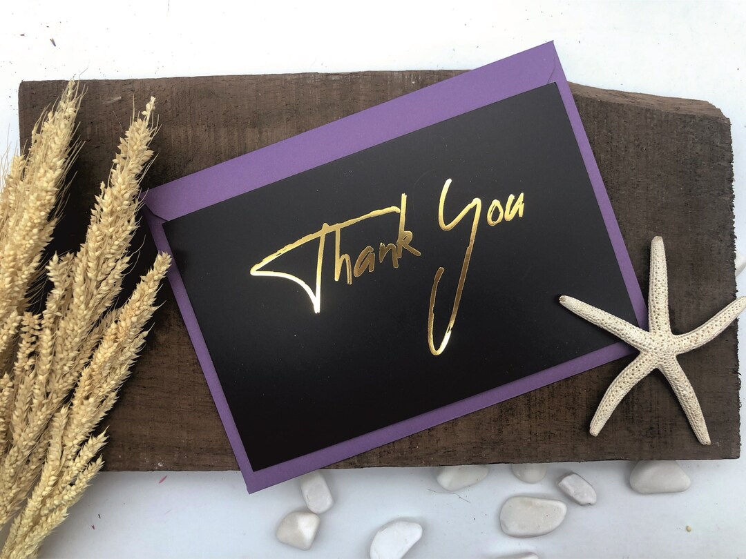 GOLD FOIL Thank You Cards, Anniversary, Bridesmaids Bridal Shower