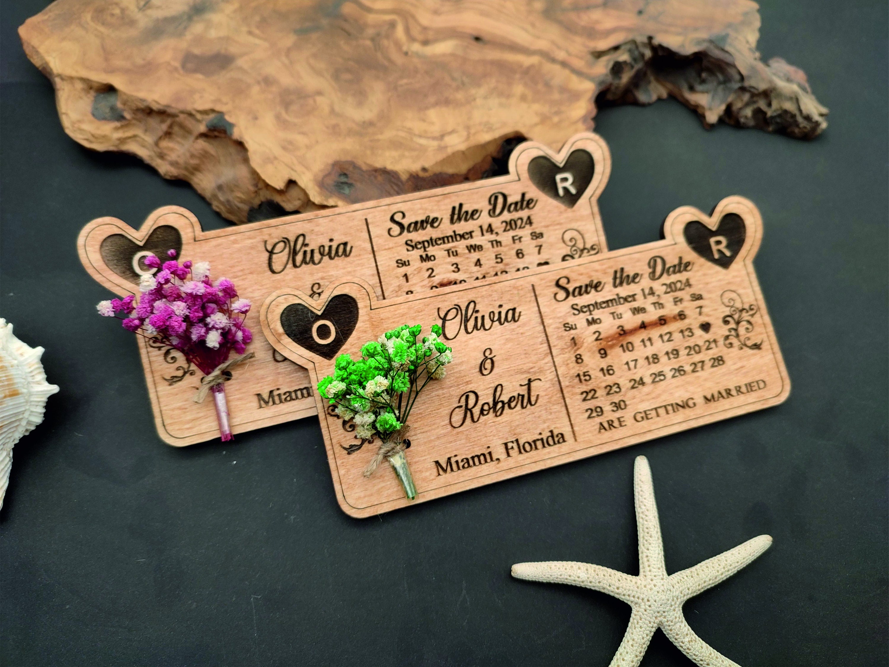 Floral Save the Date Calendar , Wood Save the Date Magnet , Magnet Save Our Date , Laser Cut Magnet , Personalized Save the Date