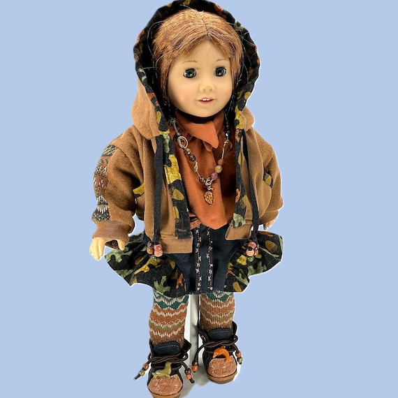 Fall School Outfit for 18inch Doll – OOAK Ensemble  18” Doll like American Girl