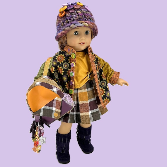 Reserved for Beth D. - Fall Prep Outfit and Backpack for 18inch Doll – OOAK Ensemble for 18” Doll like American Girl or Gotz Happy Kidz