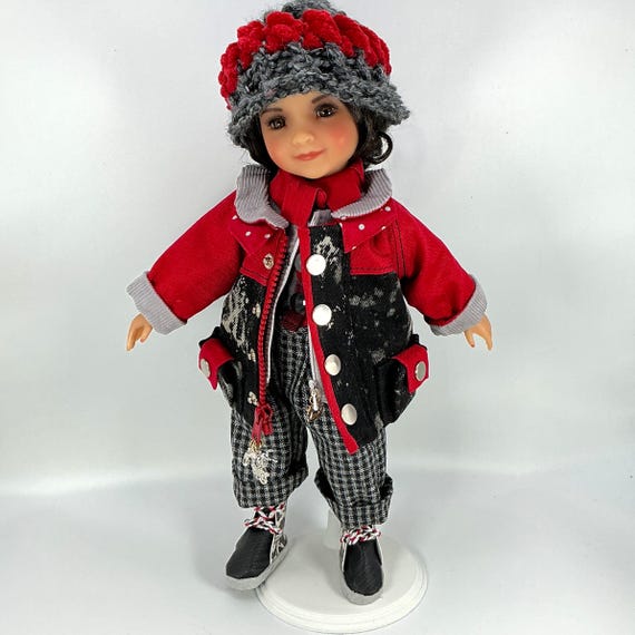 Black & Red BARN JACKET Outfit - Doll Clothes for 15” doll like Ruby Red