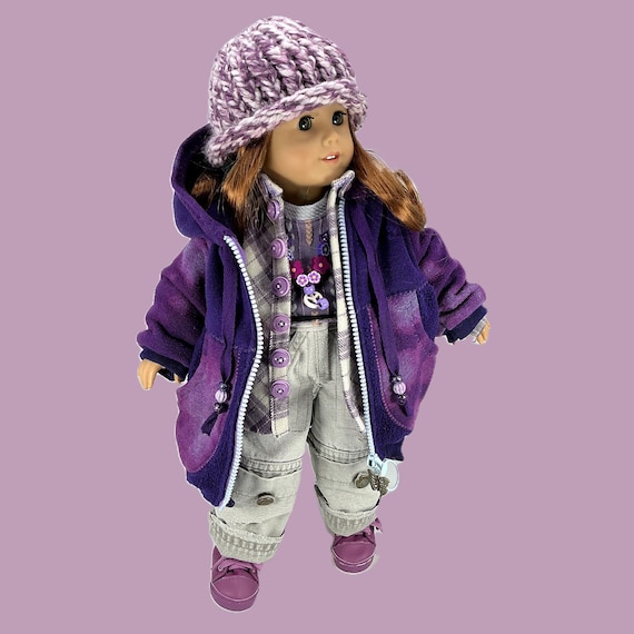 PURPLE PREPPY GRUNGE - Doll Clothes Ensemble for 18” Doll like American Girl