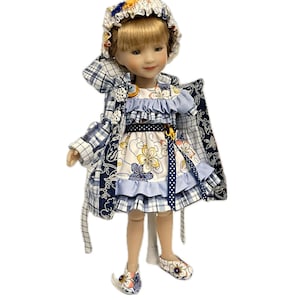 DOTS & RUFFLES - Doll Dress and Coat for 15” doll like Ruby Red