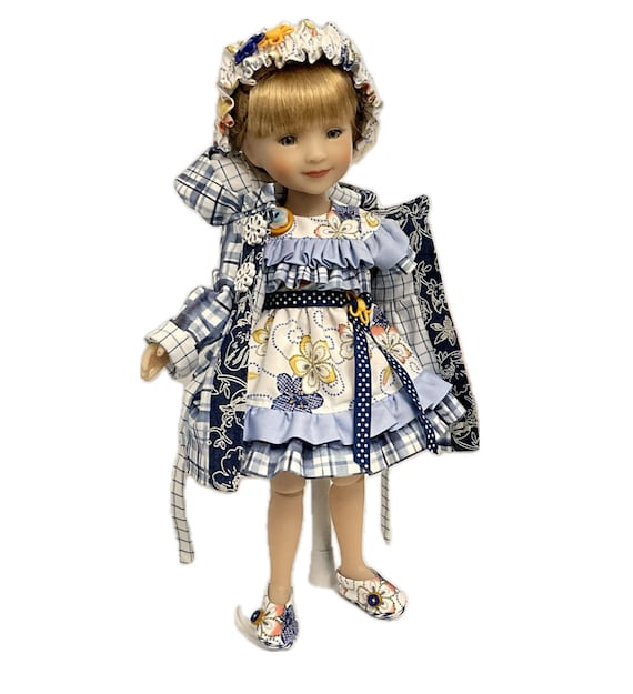 DOTS & RUFFLES - Doll Dress and Coat for 15” doll like Ruby Red