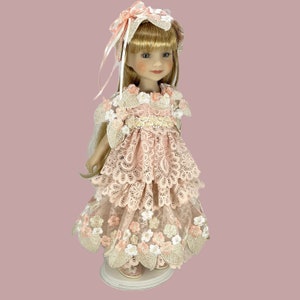 FAIRY LACE Dress- Doll Clothes Ensemble for 15” Doll like Ruby Red