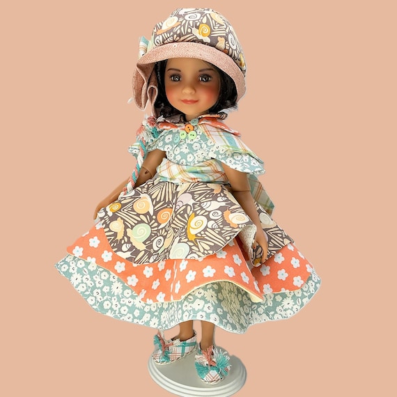 Summer Snails Petal Doll Dress - Doll Clothes outfit for 15” doll like Ruby Red
