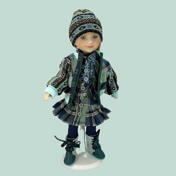 Handmade Patchwork Bomber Jacket Outfit: 15" Doll Clothes