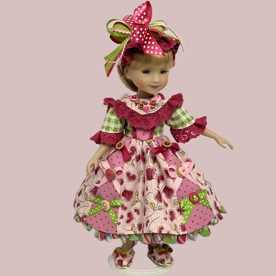 RASPBERRY ROSE DRESS - Doll Clothes for 15” doll like Ruby Red