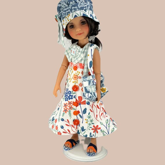 Summer Petal Dress - Doll Clothes Dress for 15” doll like Ruby Red