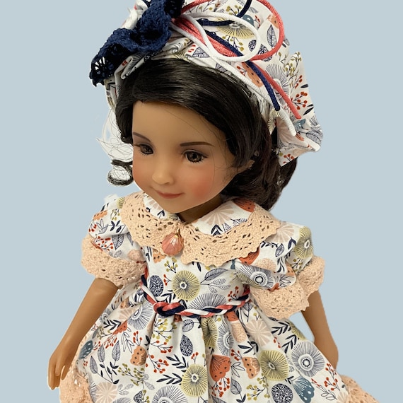 NAVY LEAVES & BERRIES - Doll Clothes for 15” doll like Ruby Red