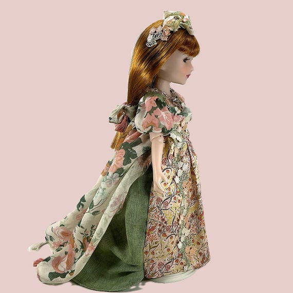 1800 SOMETIME Regency Ball Dress - Doll Clothes Outfit for 15” Doll like Ruby Red