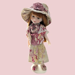 GARDEN TOUR - Doll Clothes Skirt and Jacket Outfit with Necklace for 15” Doll like Ruby Red