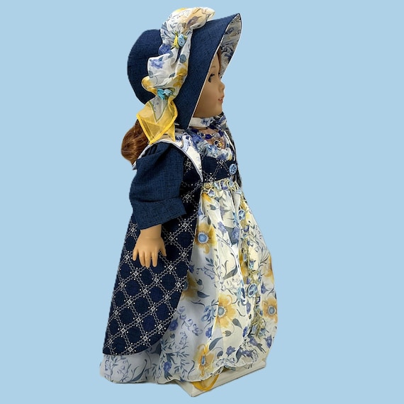 Floral Regency Dress - Doll Clothes Outfit for 18” Doll like American Girl