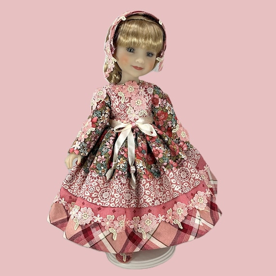 FRENCH ROSE PINK Dress - Doll Clothes Dress for 15” Doll like Ruby Red