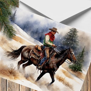 Cartes de Noël de cow-boy, cartes de vœux sur le thème western, cartes de voeux de cow-boy (1, 10, 30 et 50 pièces)