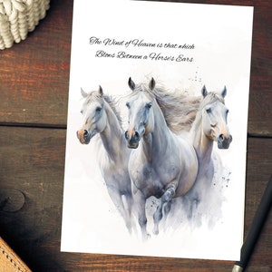 Cartes de voeux aquarelles chevaux, cartes de correspondance élégantes pour chevaux, carte de correspondance vierge à l'intérieur (8, 16 et 24 pièces)