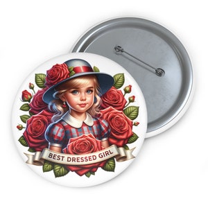 Kentucky Derby Party Best Dressed Girl Pin - Derby Party Zubehör - Derby Party Preis - Metall Kentucky Derby Pin Buttons
