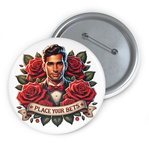 Kentucky Derby Party Button - robuste Metallanstecknadel, 3 Größen, Sicherheitsnadelrückseite