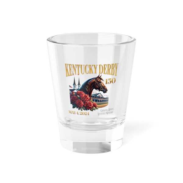 Kentucky Derby 150th Anniversary Shot Glass | Kentucky Derby #150 Collectible Shot  Glass, 1.5 oz