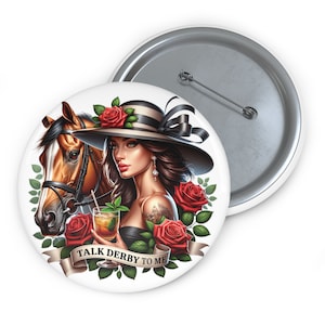 Kentucky Derby Party Pin - Sprich Derby mit mir Pin - Derby Party Zubehör - Derby Party Preis - Metall Kentucky Derby Pin Buttons