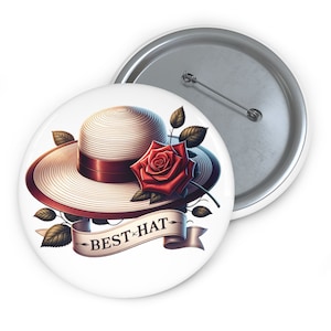 Kentucky Derby Party-Preis: Bester Hut-Anstecker - Stabiler Metall-Pin, 3 Größen, Sicherheitsnadel-Rückseite