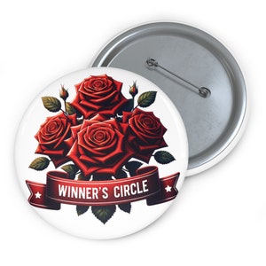 Kentucky Derby Party Winners Circle Pin Button - Robuste Metallnadel, 3 Größen, Sicherheitsnadelrückseite
