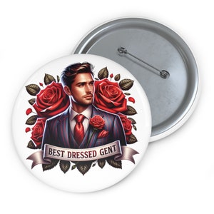 Kentucky Derby Party-Preis: Best Dressed Gentle Pin-Button - Stabiler Metall-Pin, 3 Größen, Sicherheitsnadel-Rückseite